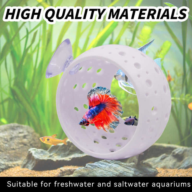 Saim Betta Fish Tunnel Toys, Fish Lounge Aquarium Betta Fish Hideout with Suction Cup Betta Fish Cave Aquarium Decor for Small Fish Shrimp Betta Guppies Hiding Resting - White