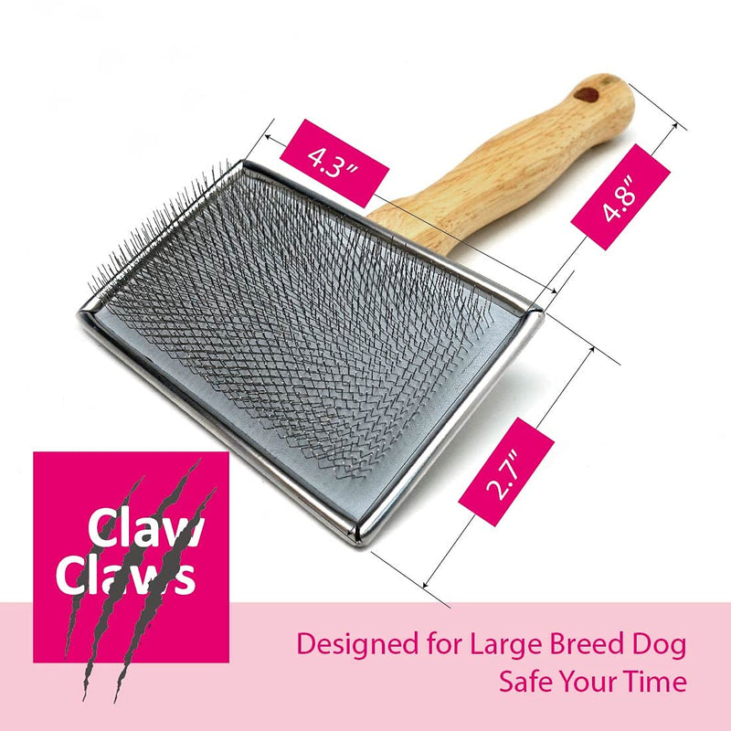 Pet Slicker Brush for Large Dogs, Wooden Handle with Stainless Steel Soft Pins, Gently Remove Tangled, Loose Undercoat and Mats Hair, Pet Grooming Brush Tool (8"), Wool Needle Felting Brush 8" - PawsPlanet Australia