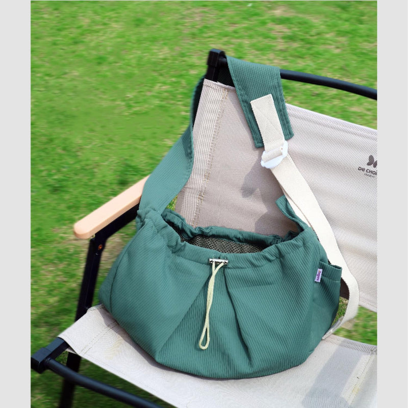 Ferret Sling Carrier - Pet Carrying Bag with Adjustable Strap Hands Free Shoulder Bag Crossbody Travel Slings Soft Small Animal Bonding Pouch Front Backpack for Ferret Rabbit Puppy Kitten (Green) Green - PawsPlanet Australia