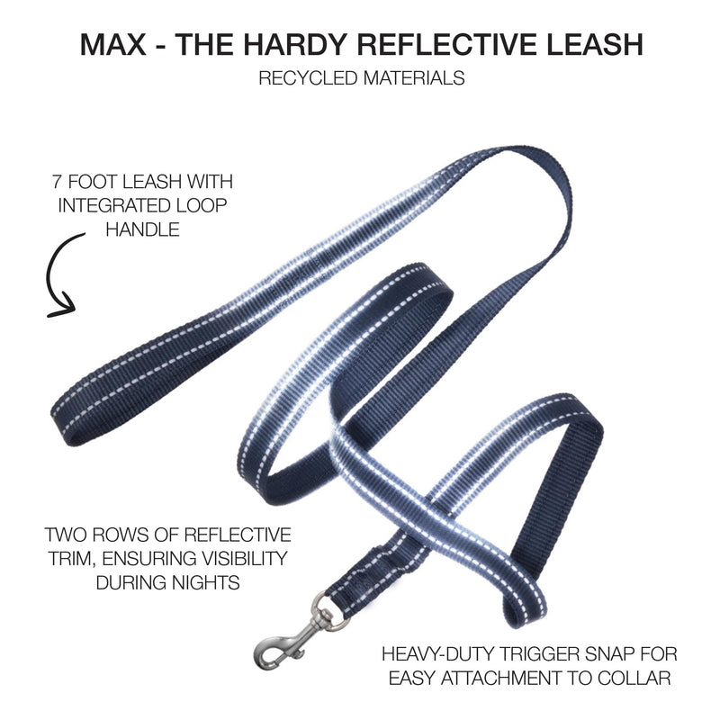 Reflective Durable Dog Leash 7 Ft. for All Pet Breeds, Navy, One Size - PawsPlanet Australia