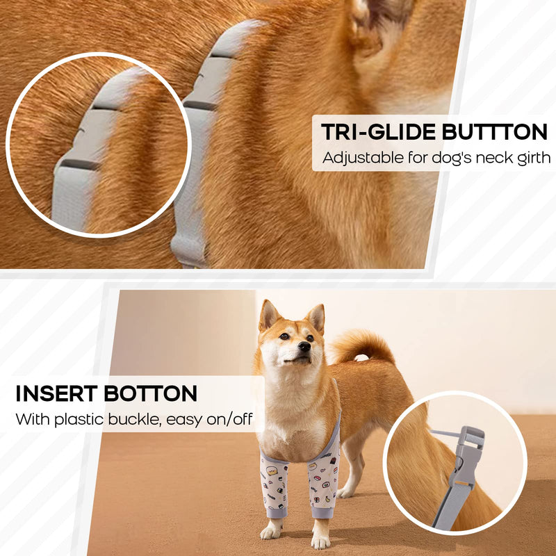 ROZKITCH Dog Surgery Recovery Sleeve for Front Legs, Pet Prevent Licking Wound Elbow Brace Protector, Dog Leg Sleeve to Stop Licking Cone Collar Alternative for Sprain ACL CCL Arthritis Cute Dog 2XL 2XL(A Sleeve Length:13.3") - PawsPlanet Australia