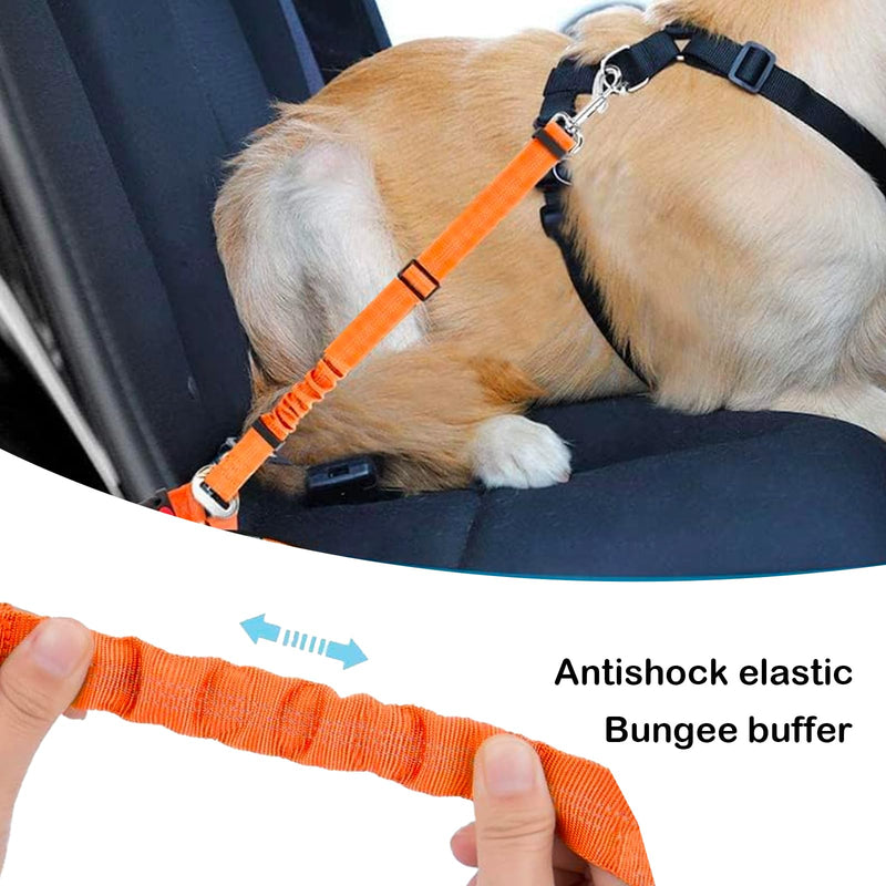 Removable Dog Seat Belt Harness for Car, 3 in 1 Pet Car Seatbelt Leash, Retractable Restraint Secures to Vehicle Headrest & Adjustable Reflective Dog Seatbelt Tether (Deep Blue, 1pcs) Deep Blue - PawsPlanet Australia