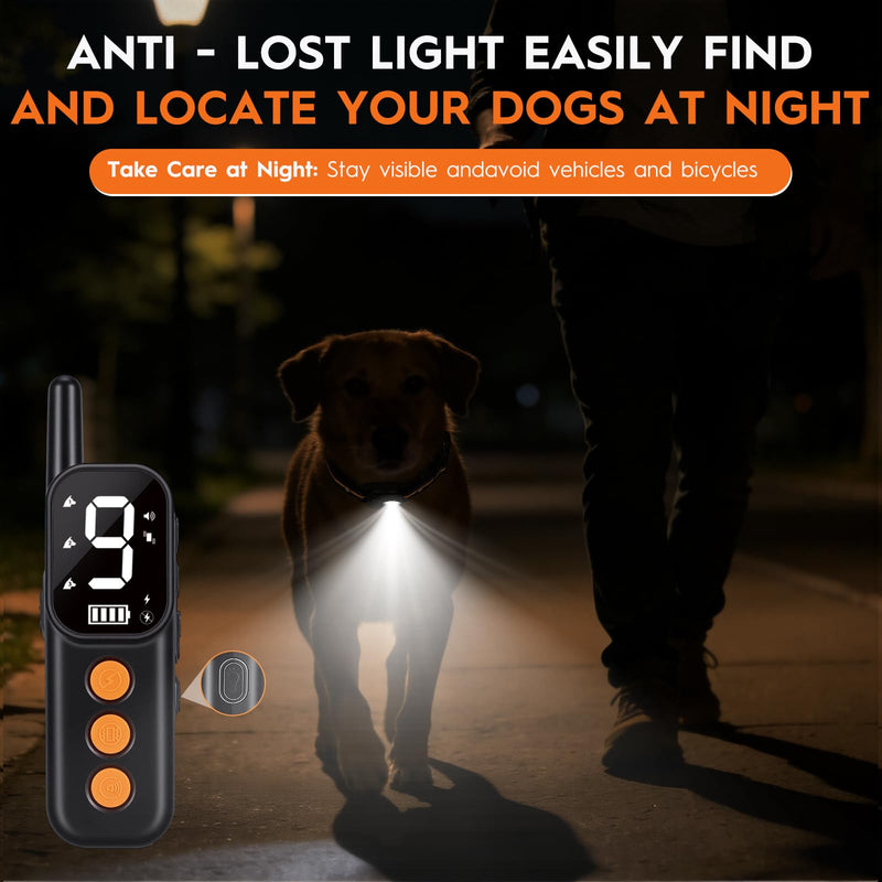 Dogs Training Collar with Remote 3300FT Dog Training Collar IPX7 Waterproof Rechargeable Safe Shock Collar for All Breed Dogs with Beep, Vibration, Safety Shock, Security Lock 10-120 lbs Orange-2 - PawsPlanet Australia