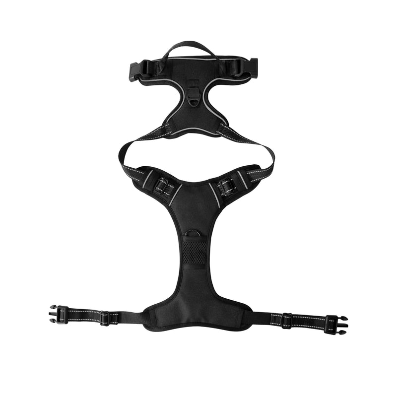 Black No-Pull Dog Harness with 2 Leash Clips?Soft Padded Vest for Medium Dog, Adjustable Reflective Dog Vest Easy to Put on and Take Off, Black M - PawsPlanet Australia
