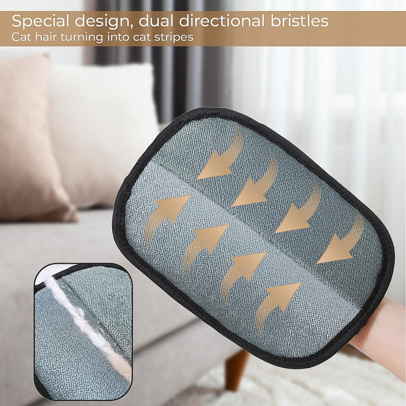 2-in-1 Pet Hair Remover Set - Pet Hair Removal Gloves – Electrostatic Grooming Gloves & Lint Remover Brush to Clean Cat & Dog Hair on Couch, Furniture, Carpet, Rug, Pet Bed, Curtain, & Upholstery - PawsPlanet Australia
