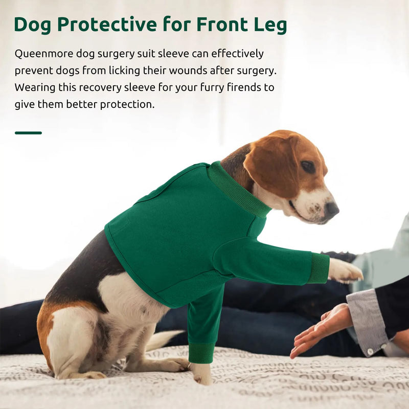 Queenmore Dog Surgery Recovery Sleeve for Front, Breathable Dog Recovery Sleeves After Surgery, Cozy Dog Elbow Protector After Surgery, Alternative to Cone of Shame, Green, XL X-Large - PawsPlanet Australia