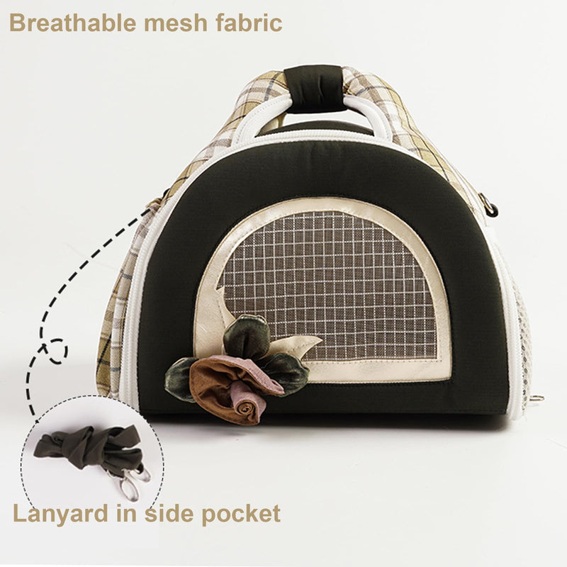 ABLAZEZAI Guinea Pig Carrier, Small Animal Travel Bag, Breathable Outdoor Portable Pouch for Chinchilla Hamster Bird Bunny Hedgehog Sugar Glider Gerbil Snake (Black) Black - PawsPlanet Australia