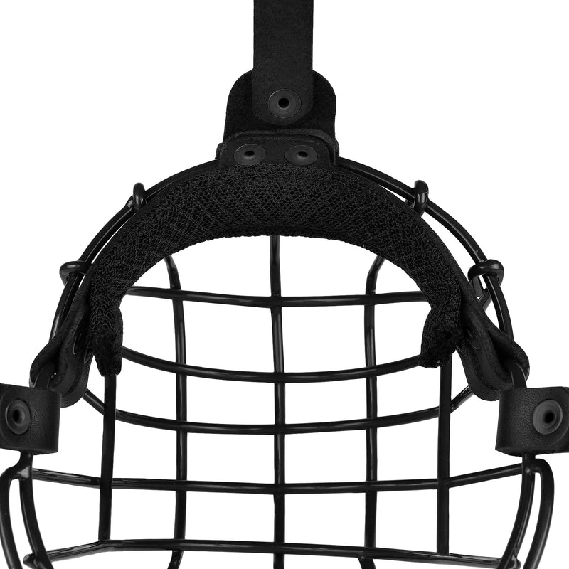 Pitbull Dog Muzzle Metal Mask Amstaff Secure Wire Basket Adjustable Durable Leather Straps for Large Dogs (Black) Black - PawsPlanet Australia