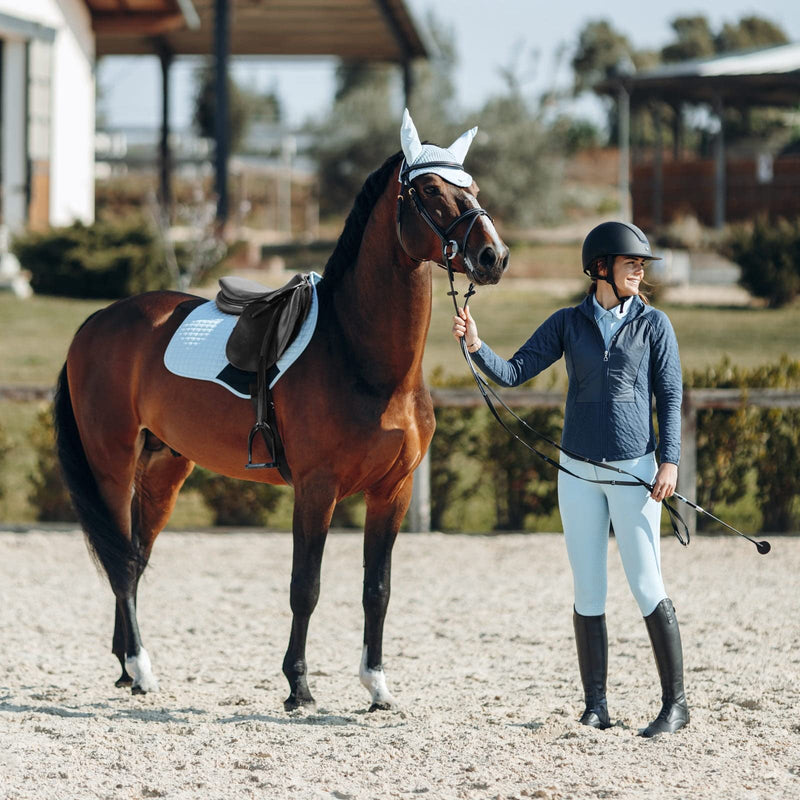 HORZE Horse Ear Net for Noise Reduction and Insect Protection with Cooling Mesh - Corydalis Light Blue - Horse - PawsPlanet Australia