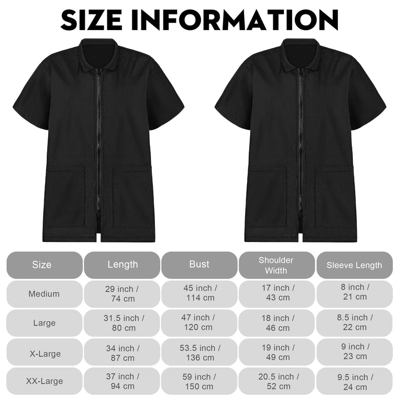 MCEAST 2 Pack Black Pet Groomer Uniforms with Full Zipper Water Resistant and Anti-Static Pet Smock Clothes for Women Men, XX-Large - PawsPlanet Australia