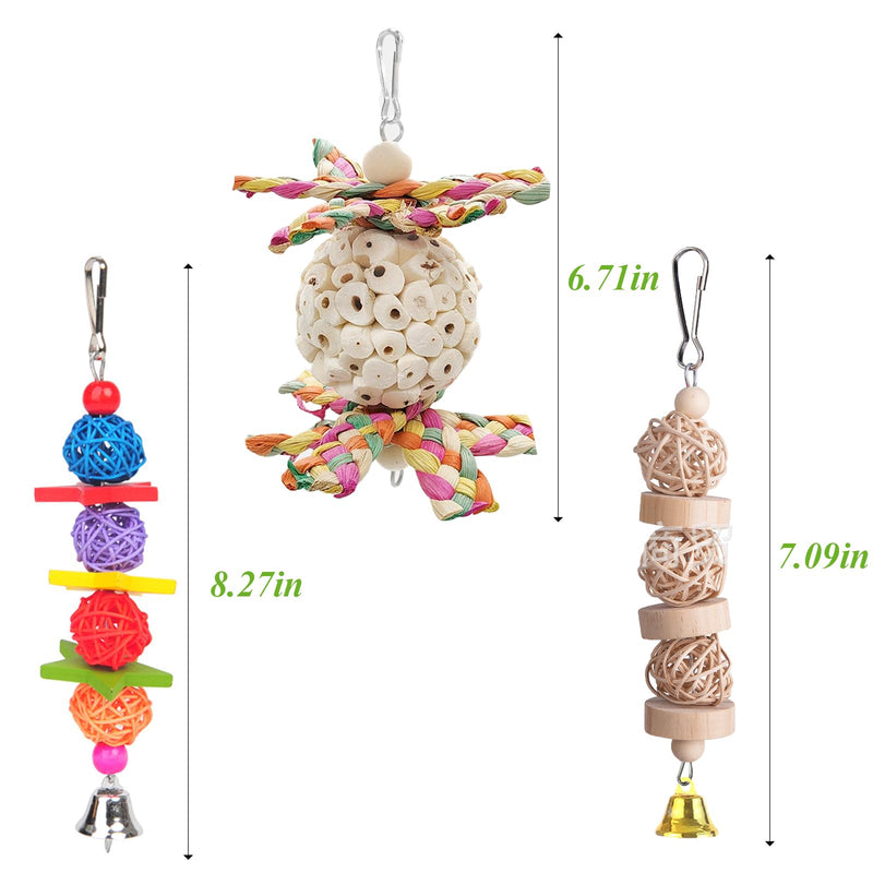 Bird Toys, Natural Sola Balls Parrot Foraging Chew Toys Hanging Cage Accessories for Conure Cockatiel Parrot Lovebird Budgie