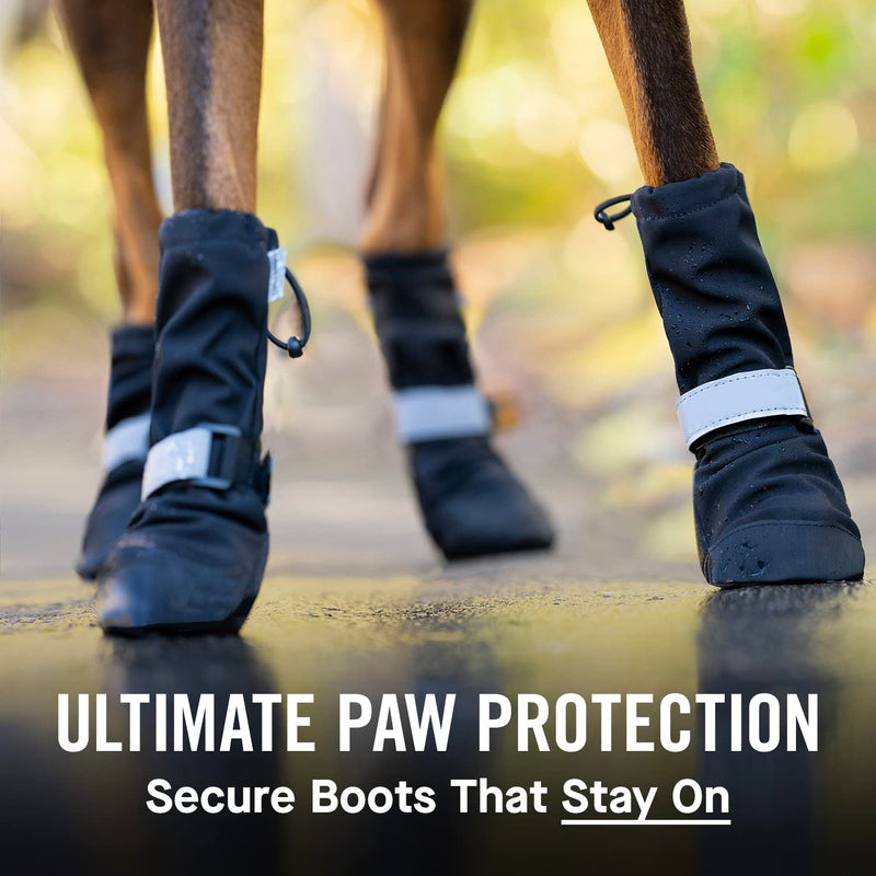 Canada Pooch Dog Winter Boots - Paw Protection, Anti-Slip Dog Shoes with Reflective Strap, Easy On for Small Medium Large Dog Booties - Black, Size 2 - PawsPlanet Australia