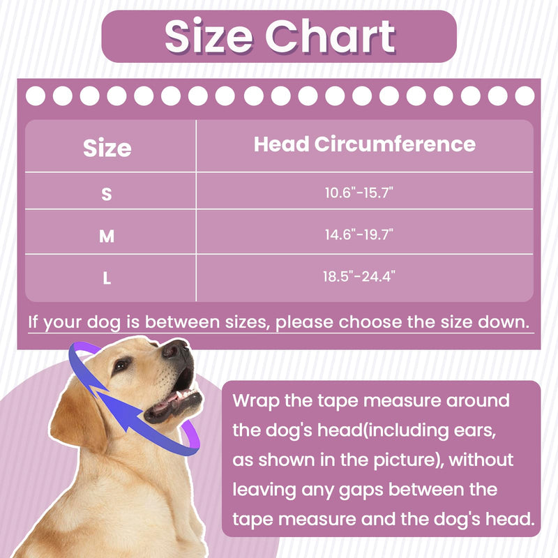 Nanaki Soft Dog Calming Hoodie Anxiety Relief Dog Ear Muffs Noise Protection Dog Ear Wrap Hematoma Fireworks Dog Ear Cover for Bath Blow Drying Dog Head Cover Noise Cancelling Sleep Help Headband M(Head Girth:14.6"-19.7") Rose Red - PawsPlanet Australia