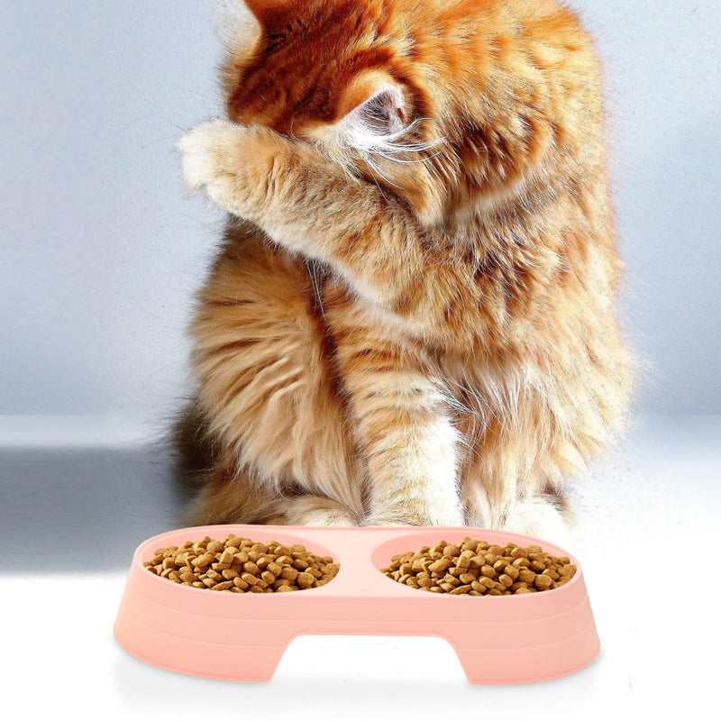 balacoo Pcs Double Cat Bowl: Raised Food Bowl, Cat Feeding Basin, Plastic, Overflow, Travel Dog Tray, Skid Tray, Bowls, Water and Food - PawsPlanet Australia