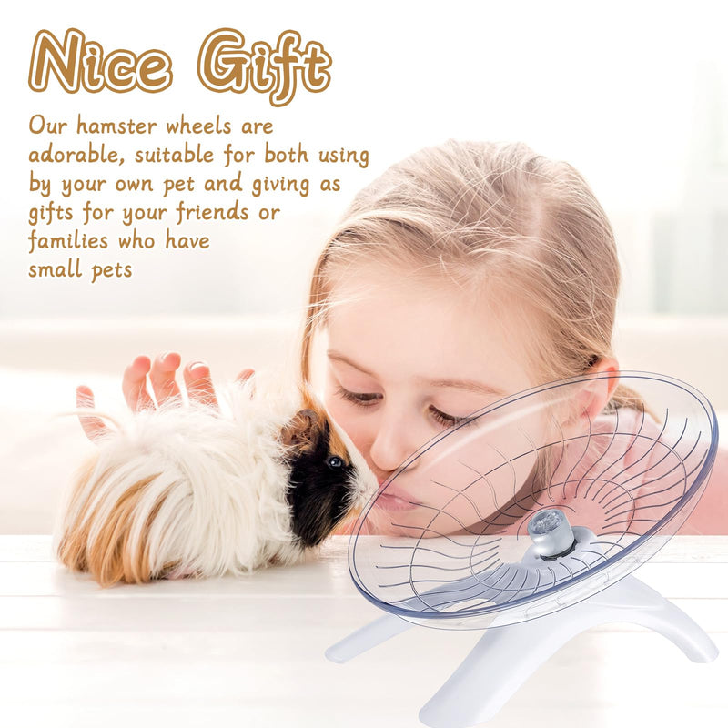 2 Pieces Hamster Wheel Hamster Flying Saucer Fitness Hamster Toys Silent Exercise Wheel Running Wheel for Hamsters Gerbils Mice Hedgehog Guinea Pig and Other Small Pets - PawsPlanet Australia