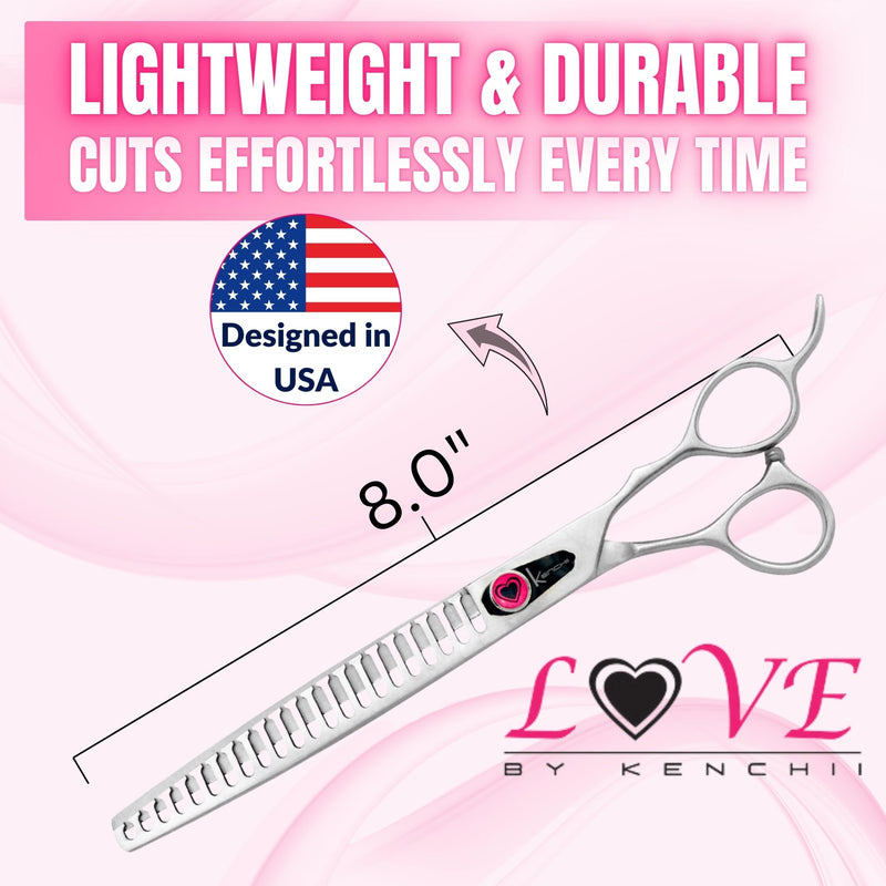 Kenchii Love Dog Grooming Scissors, 22 Tooth Blender Shears, Dog Scissors for Grooming, Professional Pet Grooming Scissors, Heavy Duty, Durable and Sharp - PawsPlanet Australia