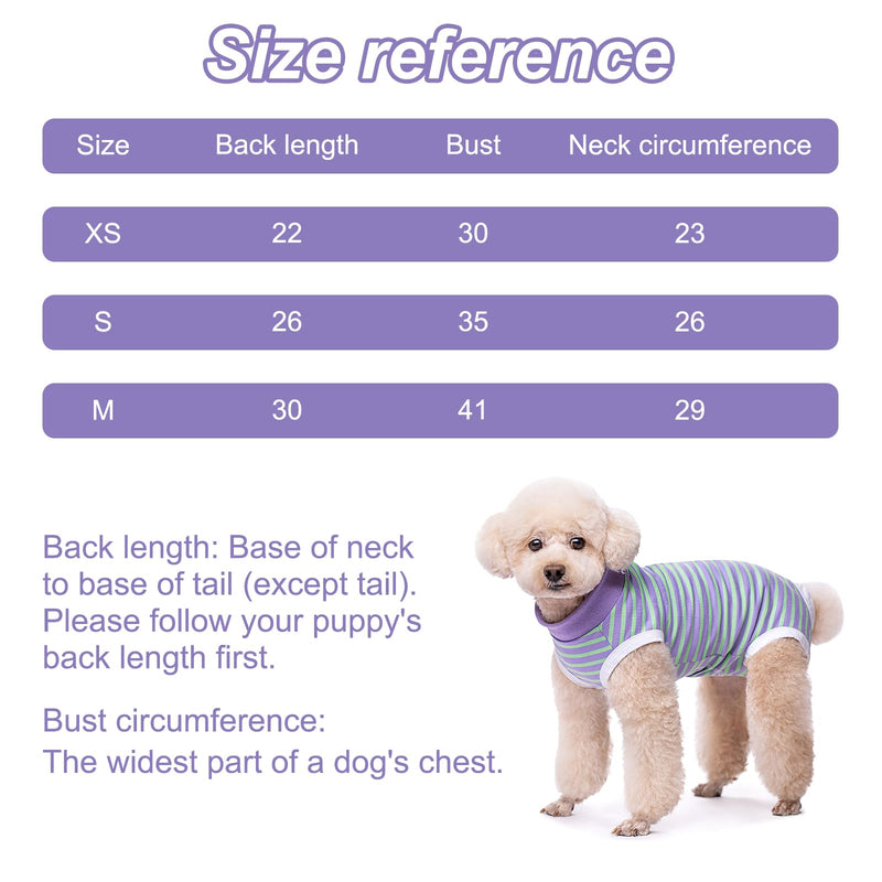 Dog Recovery Suit, Anti-licking Dog Post Surgery Bodysuit, Striped Surgical Recovery Suit E-Collar Alternative for Dogs and Cats (XS) XS