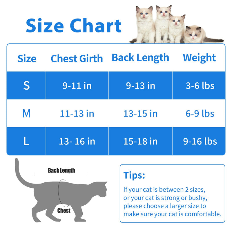 Cat Recovery Suit Cat Onesie for Cats After Surgery Female, Breathable Cat Surgery Recovery Suit for Abdominal Wounds Post-Surgery, Cat Surgical Spay Recovery Shirt for Cats Kitten Blue Medium