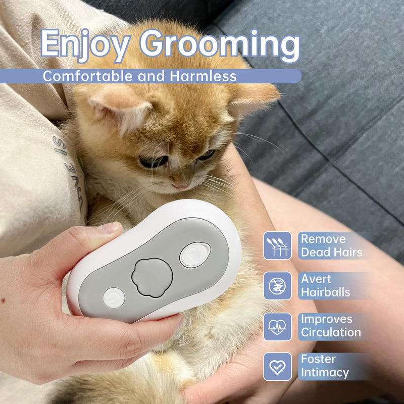 Cat Brush for Shedding Rechargeable Cat Steam Brushes for Indoor Cats Self-Cleaning Pet Grooming Tool for Long and Short Hair Steamy Dog Comb Cat Deshedding Hair Brush, Grey - PawsPlanet Australia