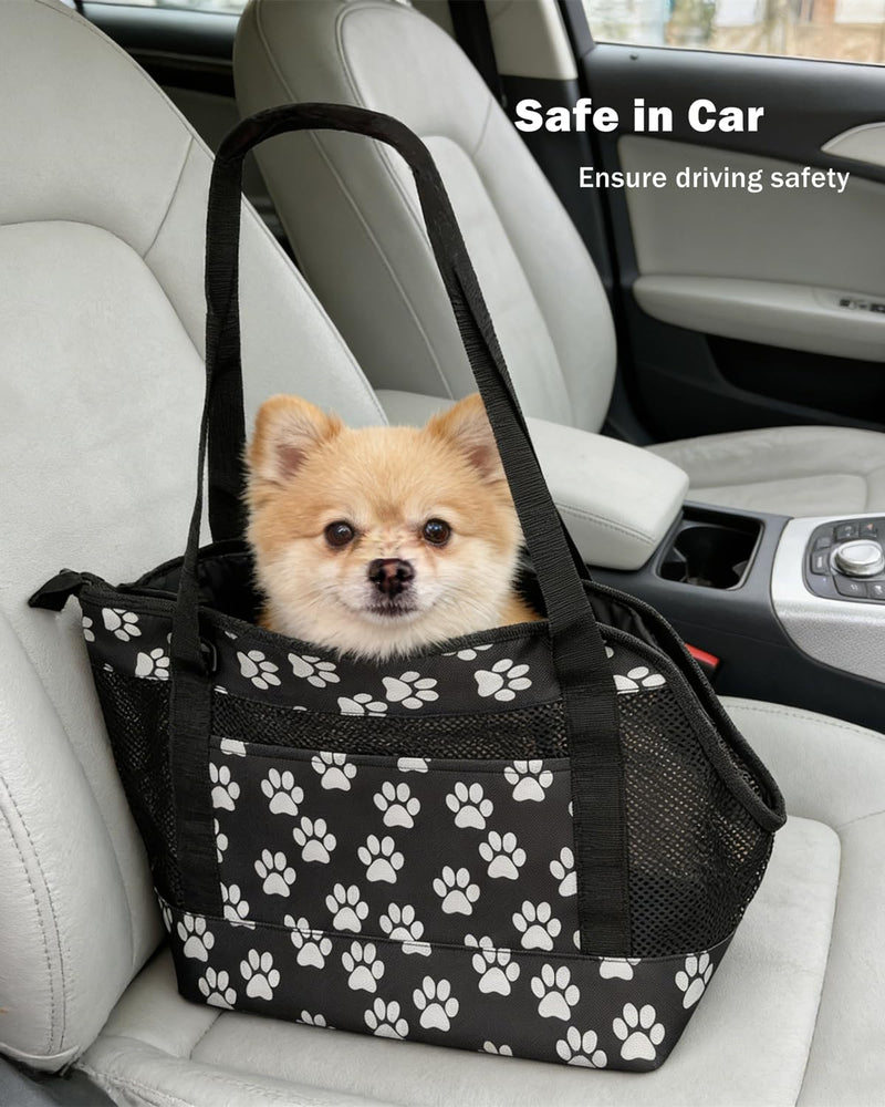 Dog Purse Carrier for Small Dogs with Pocket,Dog Carriers Soft Sided,Pet Carrier Purse for Puppy and Cats Up to16 lbs,Dogs and Puppies Tote Bag Carrier,Collapsible Travel Puppy Carrier Black Medium(2-9LBS) - PawsPlanet Australia
