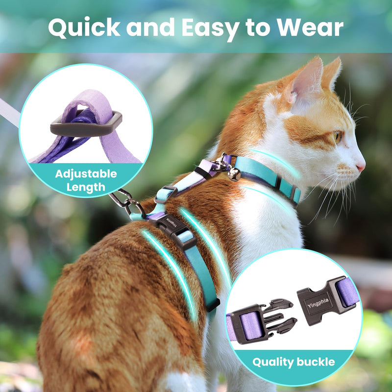 Cat Harness and Leash Set, Collars,Car Seat Belt [4 in 1 Detachable & Adjustable] Escape Proof Cat Harness, Comfortable Soft Lightweight, Walking Travel Kitten Harness for Small Medium Large Cats (S) S - PawsPlanet Australia