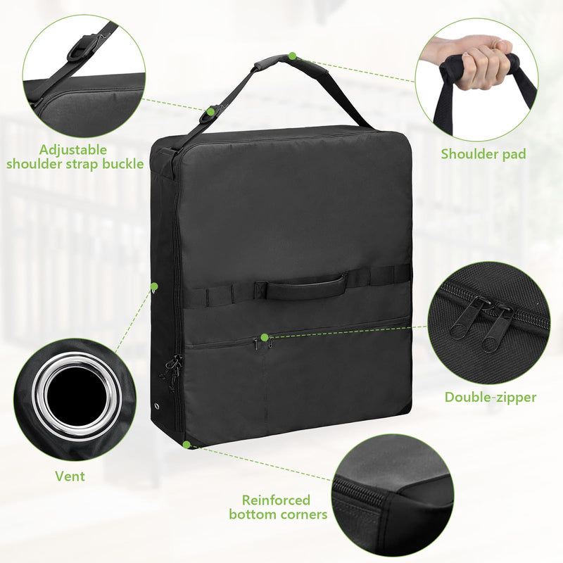 Gasadar Dog Playpen Storage Bag Fits 28.3" L x 6.3" W x 32.6" H Foldable Exercise Pet Playpen Dog Fence Stores 8 Panels and 9 Stakes with Shoulder Pad,Shoulder Strap and Adjustment Buckle Black - PawsPlanet Australia