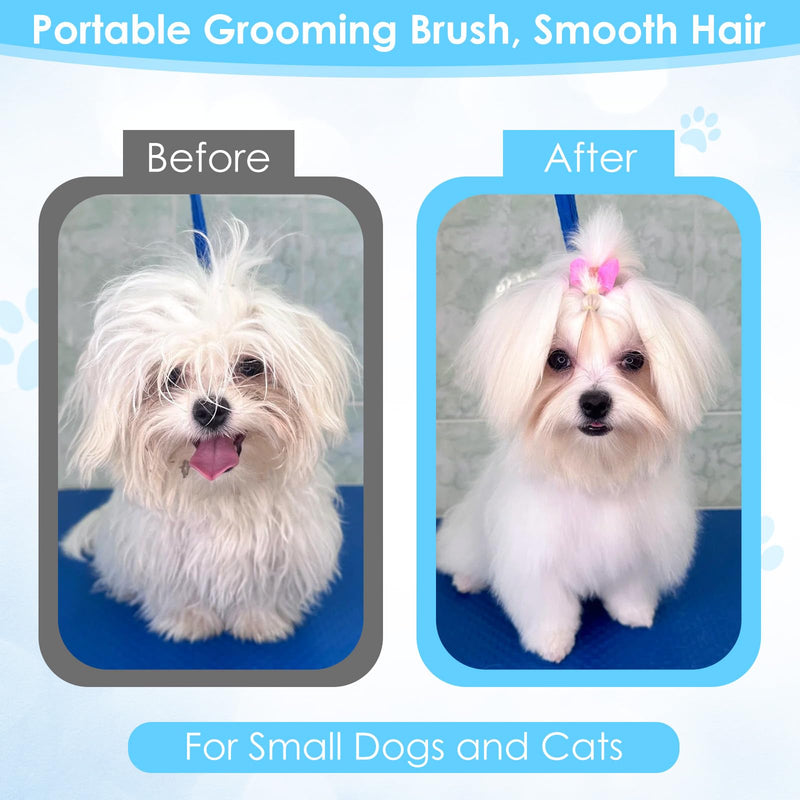 Small Dog Brush Grooming Tool for Teddy Yorkies Shih Tzu Chihuahua Maltese, Puppy Hair Brush (Blue)