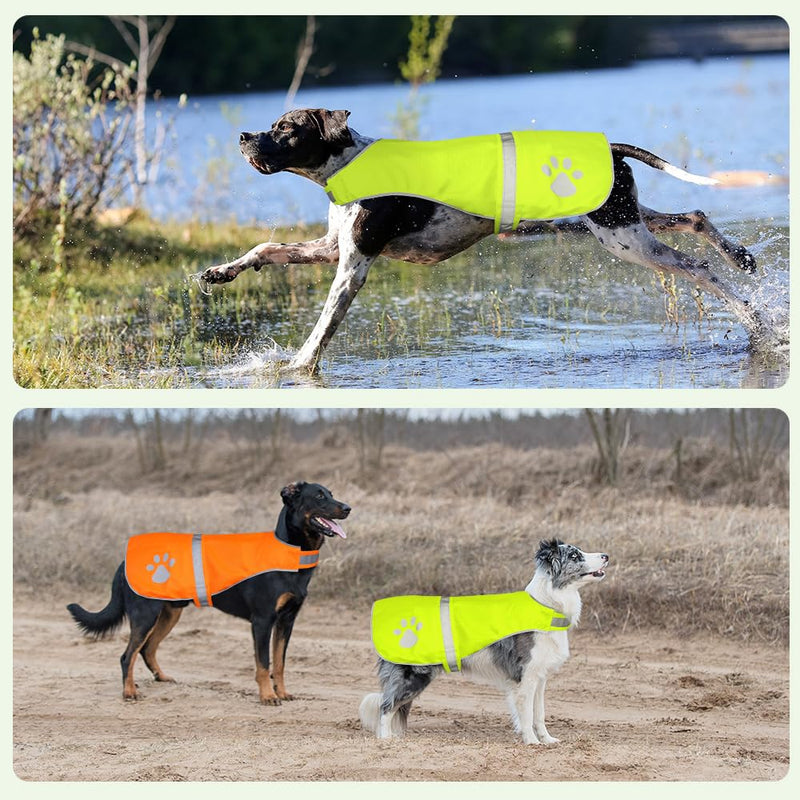 HIGO Reflective Dog Hunting Vest - Adjustable Fluorescent Dog Safety Vest, High Visible Dog Jacket for Outdoor Walking, Jogging or Training (Green, Small) Green