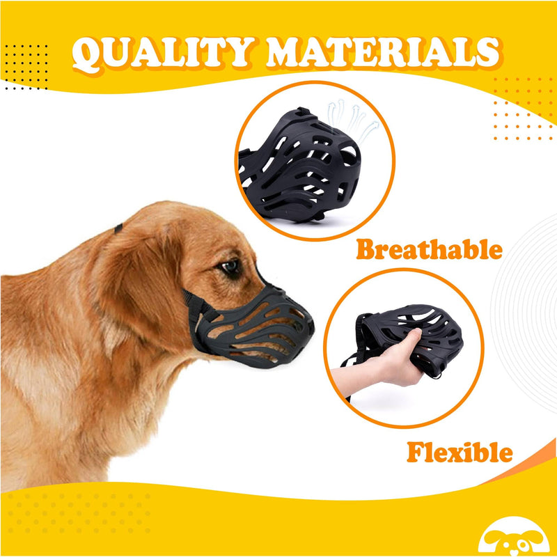 PetnBeyond Silicone Basket Dog Muzzle - for Small, Medium, and Large Dogs - Soft Cage Muzzle to Prevent Biting, Chewing, and Barking - for Grooming, Training - Breathable Humane (Large) - PawsPlanet Australia