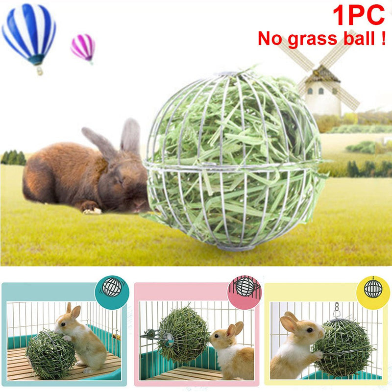 UXELY Metal Food-Ball, Guinea Pig Hay Feeder, 8/13cm Feed Ball for Rodents, Rabbit Grass Manger Holder Feeding Dispenser for Bunny, Stainless Steel Frame - PawsPlanet Australia