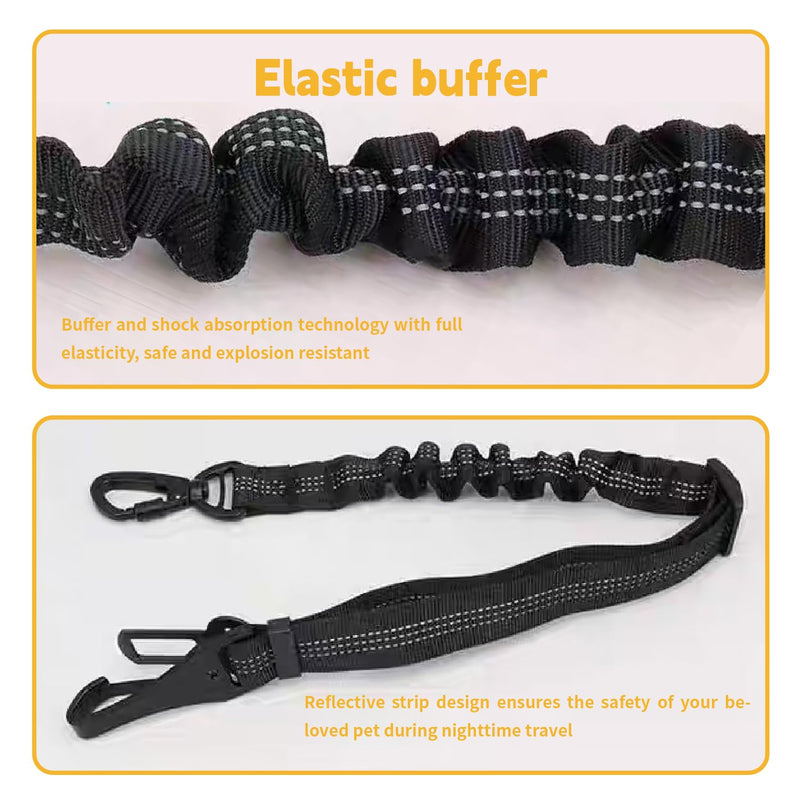 Dog seat Belt for car,2Pack 3-in-1 car Harness for Dogs Safety seat Belt Bungee,Dogs Seats Belt stether with Buckle&Hook Latch,Adjustable Reflective Dog seat Belts with 360° Lockable Buckle(Black) - PawsPlanet Australia
