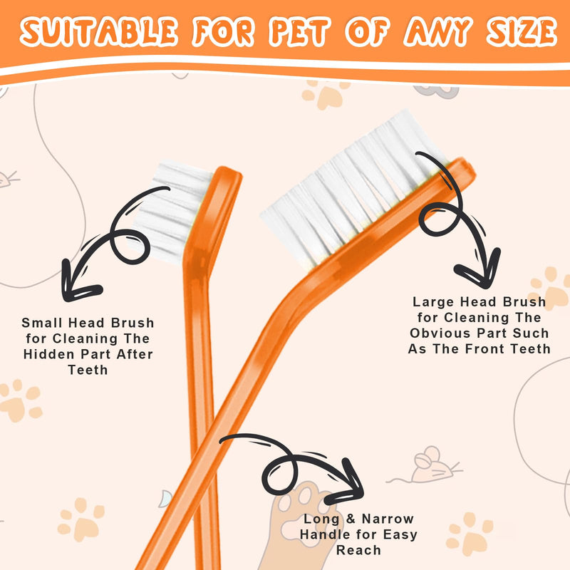12Pcs Toothbrush for Dogs Small Breed,Dual Headed Pet Toothbrush,Dental Hygiene Soft Toothbrush to Clean Pet Teeth,Dog Tooth Brush for Small to Large Dogs, Cats, and Most Pets, 12 Color - PawsPlanet Australia