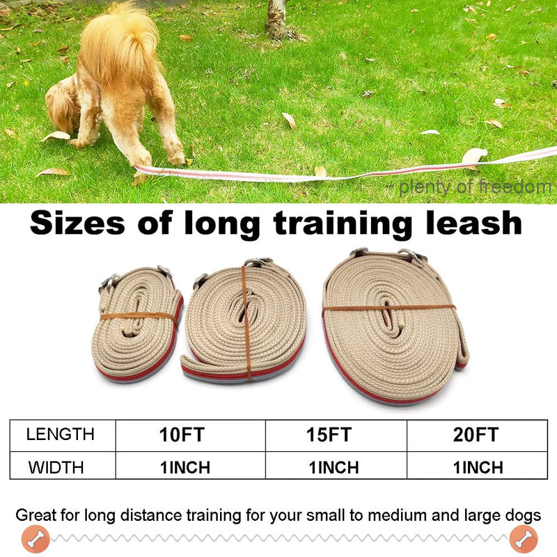 Boswany 10FT / 15FT / 20FT Anti-Choke Slip Lead Dog Leash, 1” Wide Soft Thick Long Training Leash for Strong Small Medium Large Dogs 1'' x 15 FT red - PawsPlanet Australia