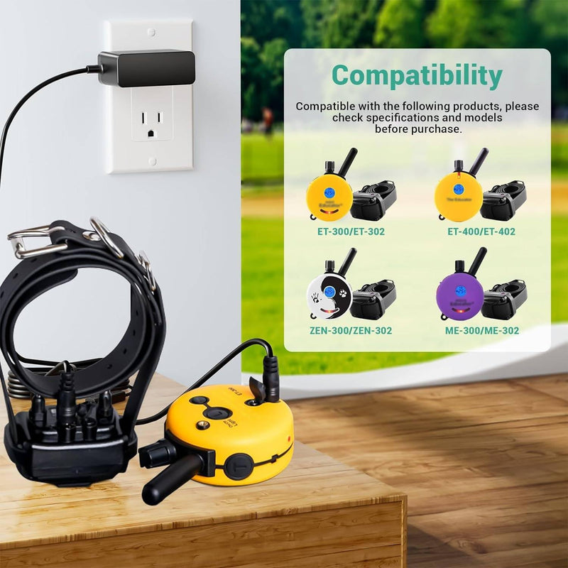 for Mini Educator Charger Dual Lead Charger Compatible with Educator 300 and 400 Series Training Collars E Collar Remote Dog Training Collar Replacement Power Supply Adapter Cord - PawsPlanet Australia