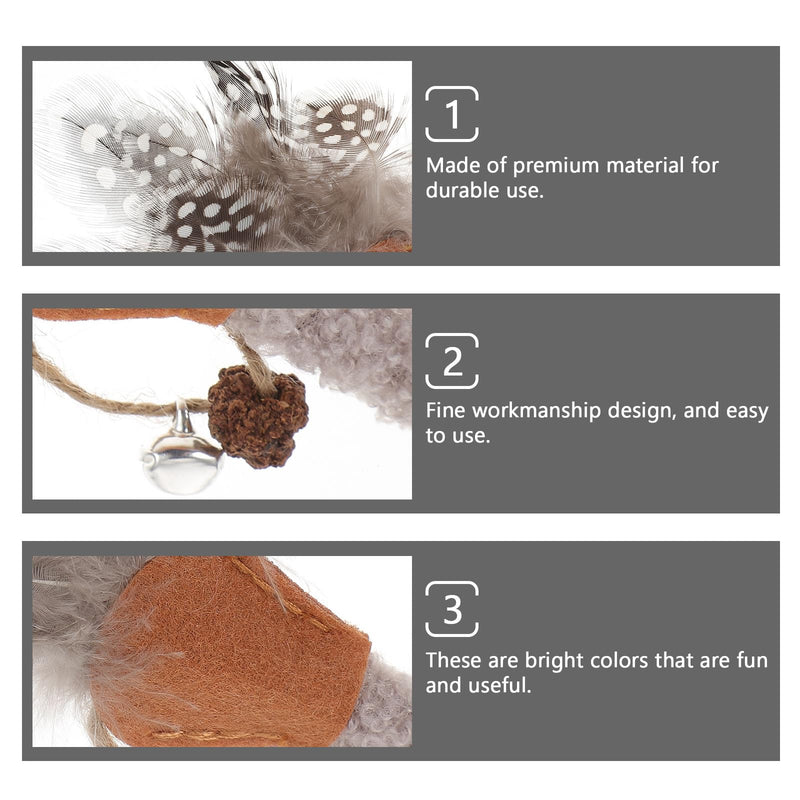 Natural cat chews made of plush and wood, 5 pieces, for mouth cleaning and dental care for small to medium-sized cats