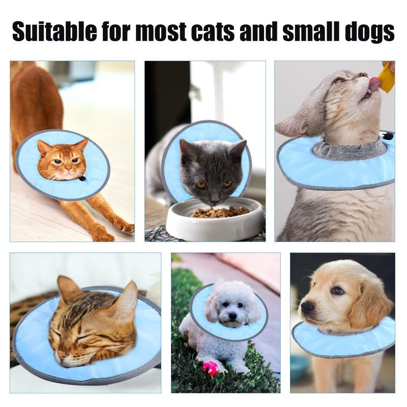 Cat Recovery Collar Adjustable Cat Neck Protective Cat Collar Waterproof Elizabethan E Collar for Cats Kittens Puppies after Surgery to Stop Licking Wounds (Blue) - PawsPlanet Australia