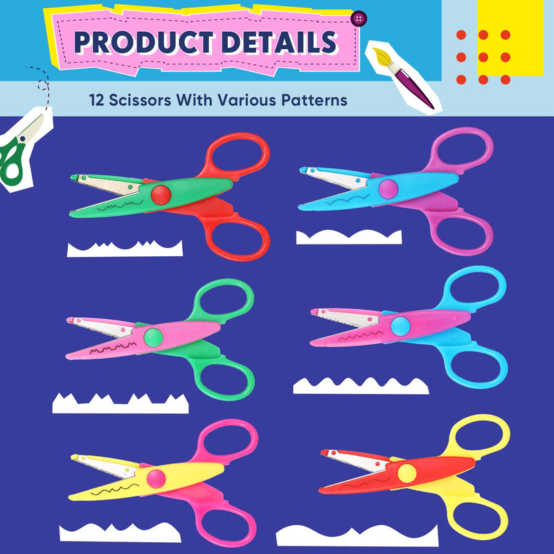 22 Pcs Craft Hole Punch and Creative Scissors Set, Including 12 Craft Pattern Scissors Decorative Edge Scrapbooking Edging, 10 Paper Punch for School Kids Adults Crafting - PawsPlanet Australia