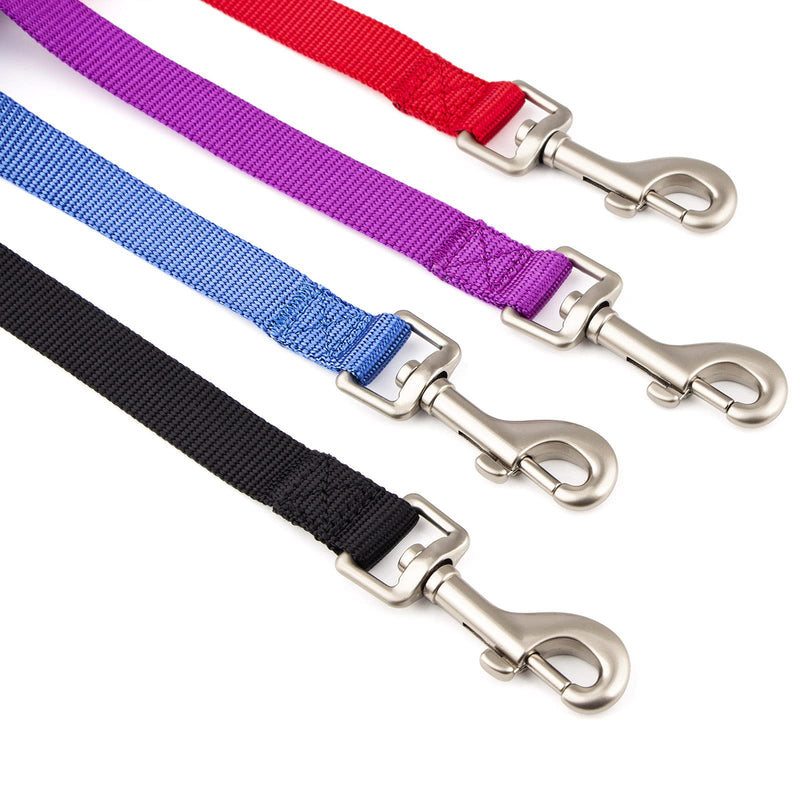 Nylon Dog Collar and Leash Set - Classic Solid Colors for Small, Medium, Large Dogs (Purple, Collar 10-14", 5/8") Purple Small, Collar 10-14", 5/8" - PawsPlanet Australia