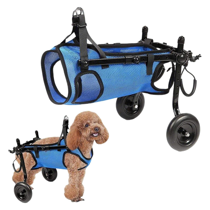 Dog Wheelchair for Back Legs, Two-Wheel Hind Leg Wheelchair, Adjustable Dog Leg Brace and Hip Support for Rear Leg Hind Limbs Disabled Arthritis Paralyzed Injured Small Dogs Cats (Blue, S) Blue