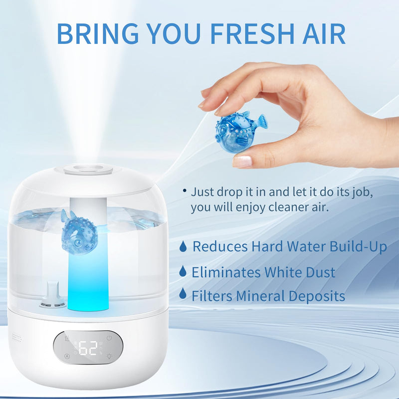 Humidifier Cleaner Fish 12-Pack for Most Humidifiers and Fish Tanks, Humidifier Cleaning Fish and Demineralization Cartridge for humidifiers, Tank Cleaner tablets, Purifies Water, Fights Slime & Odor - PawsPlanet Australia