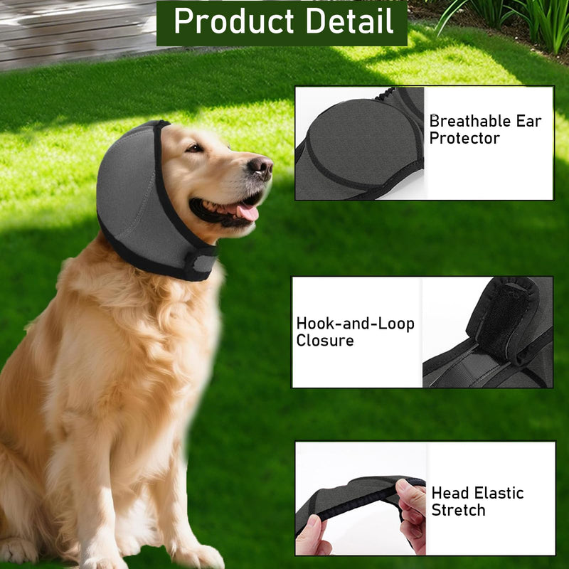 Dog Ear Defenders, Dog Snood Swim Ear Protectors Comfortable Quiet Dog Ear Muffs Noise Protection Cover for Anxiety Relief for Bath Swim Grooming Thunder Fireworks (Pink, M) Pink