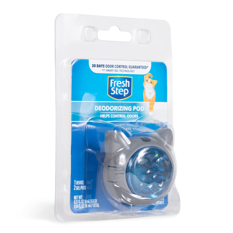 Fresh Step Litter Box Deodorizing Gel Pod | Cat Litter Box Deodorizer | Combats Cat Odors and Neutralizes Smells to Keep Your Home Clean | 1 Adhesive Device + 2 Gel Refills 1 Fl Oz (Pack of 1) - PawsPlanet Australia