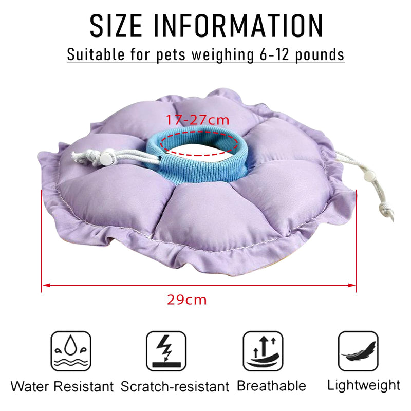JSTHHTT Cat Collar, Adjustable Cat Neck Collar, Soft Flowers Cat Collar Cone, Anti Bite Safety Protective Collar, for Cats Small Dogs After Surgery and Injuries