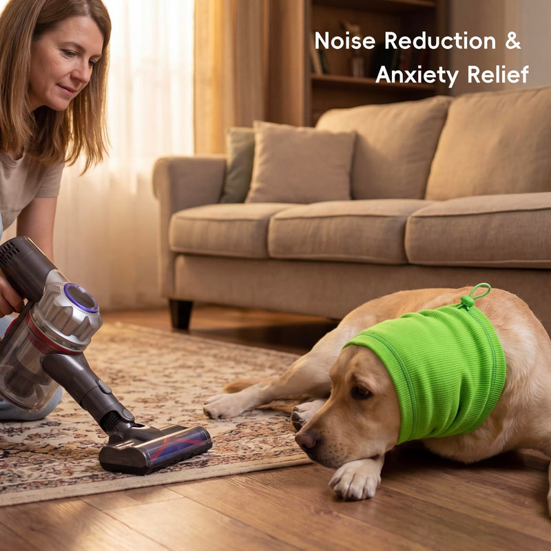 Dog Calming Hoodie, Noise Reduction Ear Cover for Anxiety Relief, Adjustable Soft Warm Pet Headband for Fireworks, Thunder, Grooming, Bathing (Green, Small) Green Small(Small)
