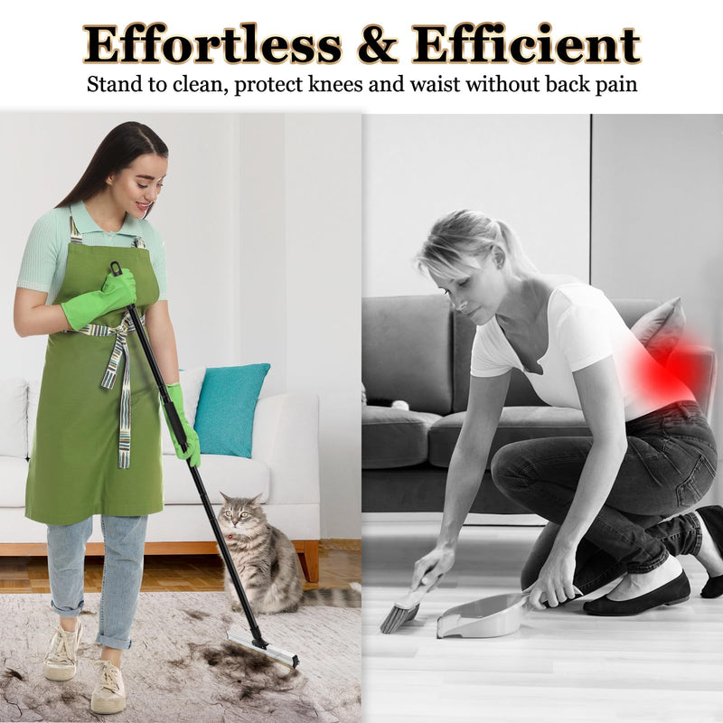 TRELC 47.6” Carpet Rake for Pet Hair Removal, Upgraded 2 in 1 Pet Hair Removal Broom, Pet Hair Remover Tool with Aluminum Alloy Handle for Carpets, Rugs, Couch, Tile - PawsPlanet Australia
