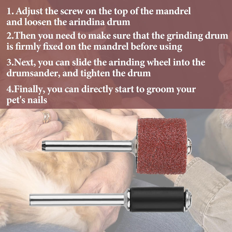 26 Pack Pet Nail Grinder Replacement Kit Sanding Drum Set with Grit Sanding Bands Dog Nail Smoother Dog Claw Care Pet Claw Grooming Supplies, 2 Sizes 1/2 Inch 120 Grit /0.31 inches 80 Grit - PawsPlanet Australia