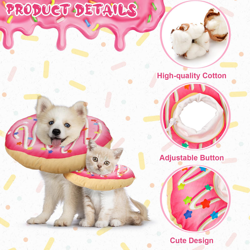 Cat Cone Collar Soft, Cute Cat Donut Collar Adjustable Cat Recovery Collar Comfortable Elizabethan Cones to Stop Licking Anti-Bite Neck Cone for Cats Kittens Small Dogs After Surgery S Pink - PawsPlanet Australia