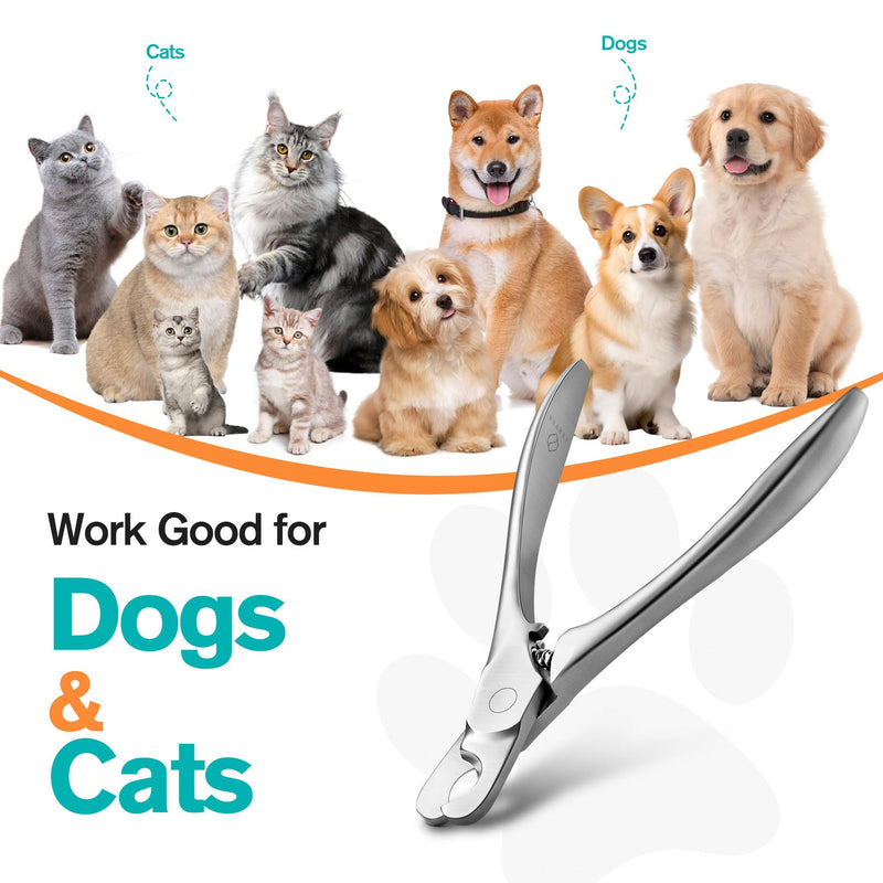 FERYES Heavy Duty Stainless Steel Pet Nail Clippers - Precision and Comfort for Dogs and Cats - PawsPlanet Australia
