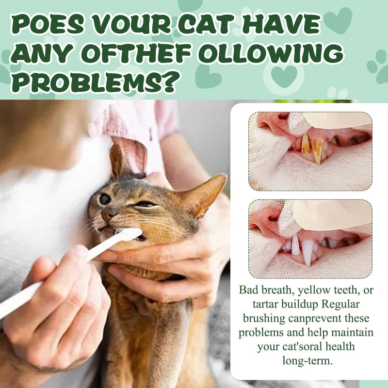 Cat toothpaste, dog toothpaste, pet dental care set with vanilla flavor, for cleaning cats and dogs' teeth