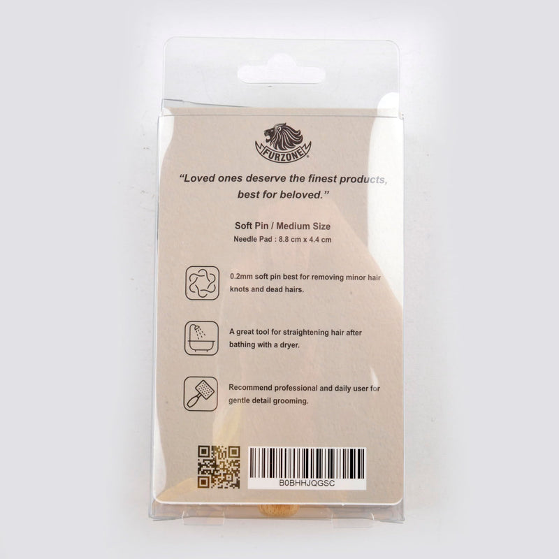 Wooden Slicker Brush - Stainless Steel Soft Pins for Pet Grooming (Size M) Soft Pin / M - PawsPlanet Australia